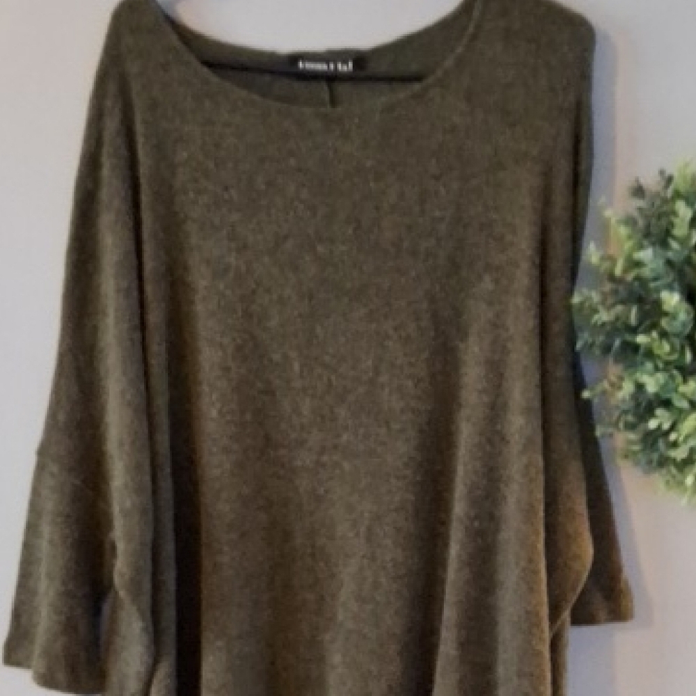 Audrey 3+1 Olive Green Oversized Sweater 16
